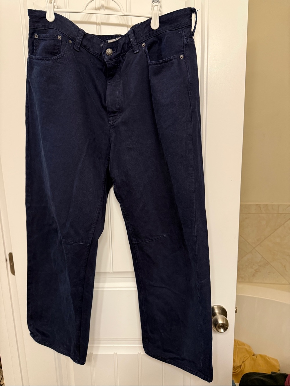 Madewell Women's Navy Barrel Leg Pants